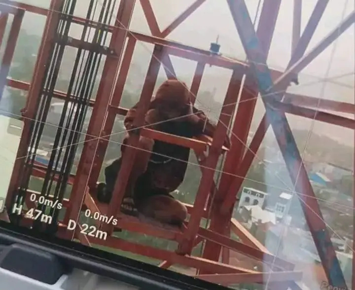 pemuda panjat tower BTS