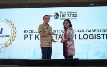 KAI Logistik Raih Penghargaan “Excellence in Integrated Rail-Based Logistics Solutions” di Bisnis Indonesia Logistics Awards (BILA) 2025